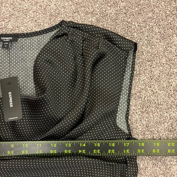 Express Women's Bodysuit Size XS Satin Polka Dot Cowl Neck Gramercy NWT $64 - Picture 9 of 15